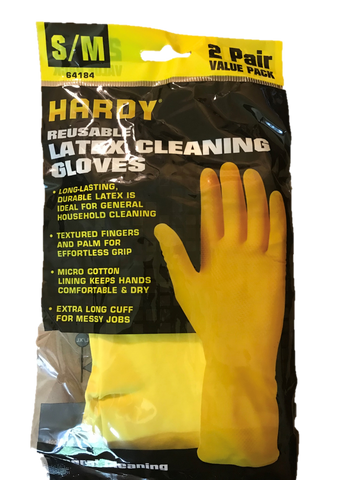 Reusable Latex Cleaning Gloves 2 Pairs/pack (either S/M or L/XL)